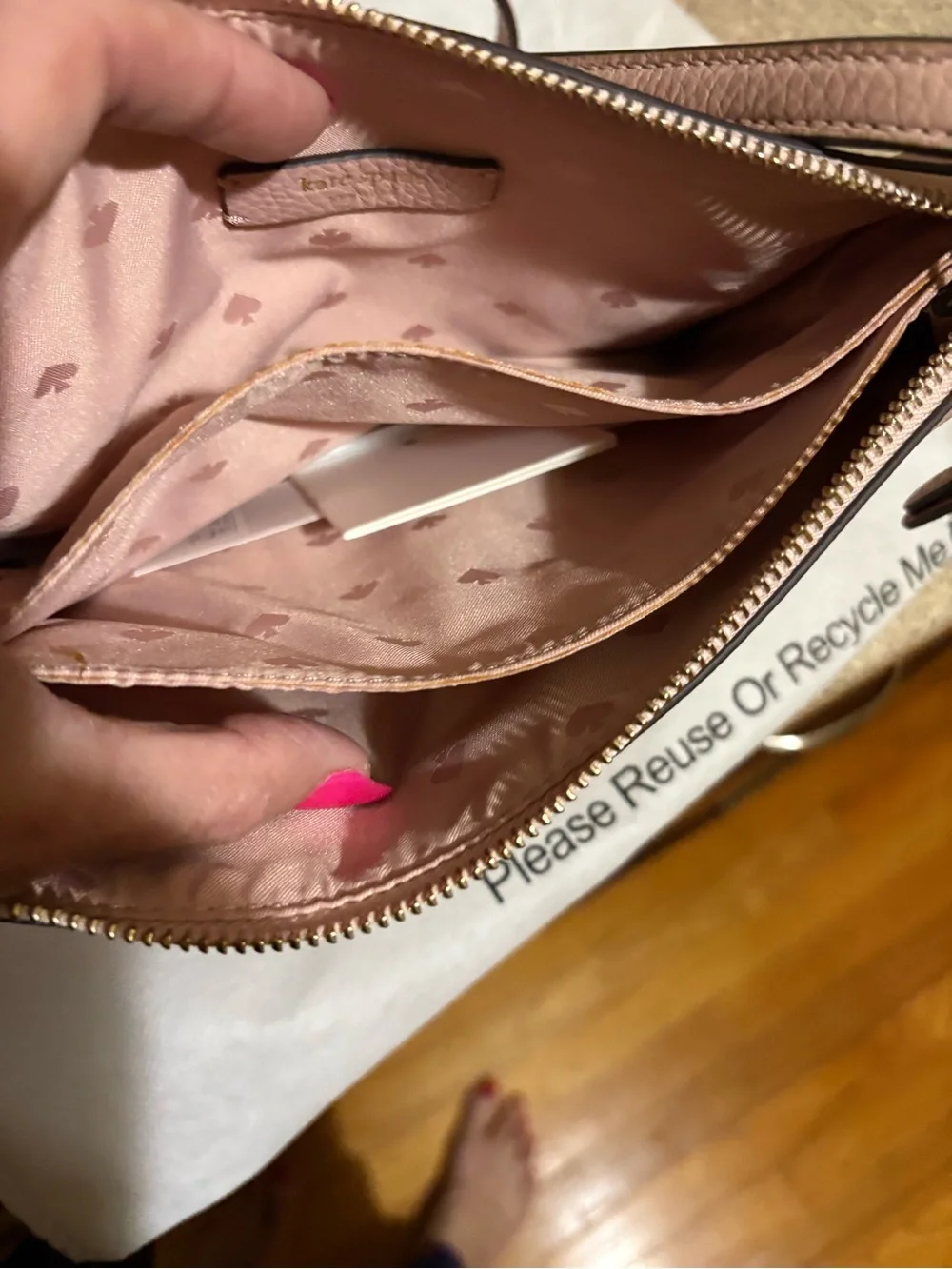 kate spade blush pink pebbled leather crossbody bag
